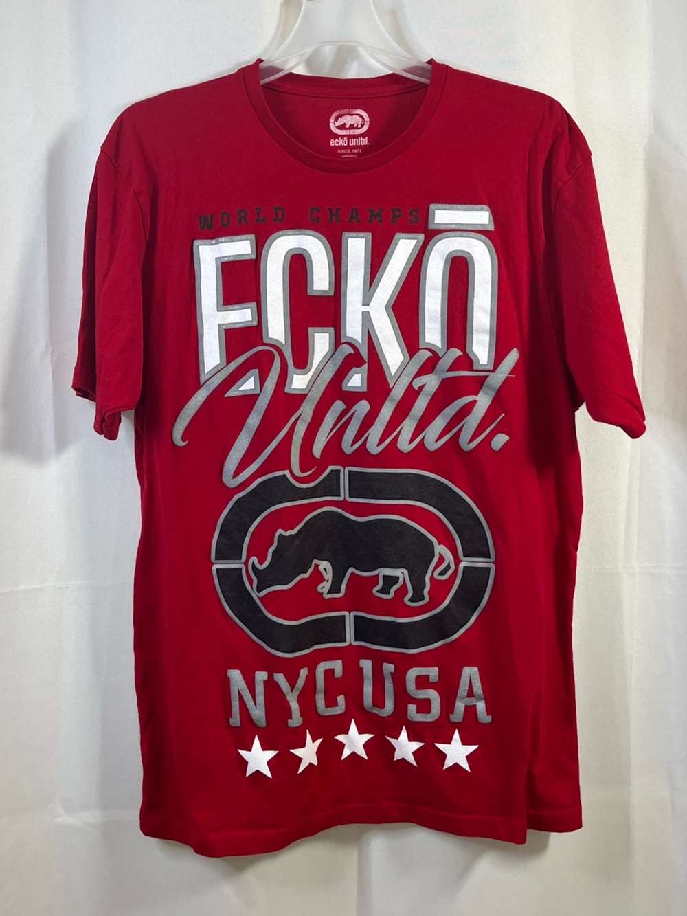 ECKO UNLTD. MEN'S RED CREW NECK SHORT SLEEVE T-SHIRT SIZE 2XL